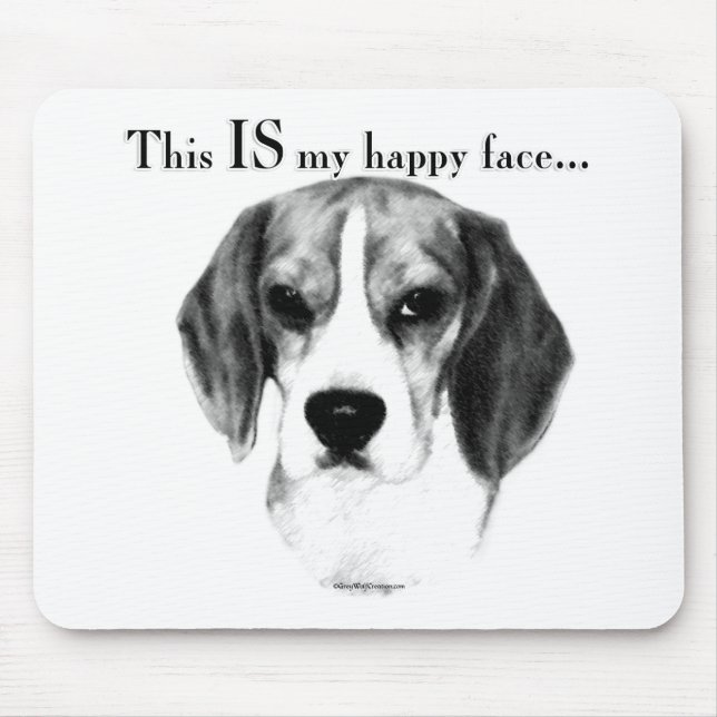 Beagle Happy Face Mouse Pad (Front)