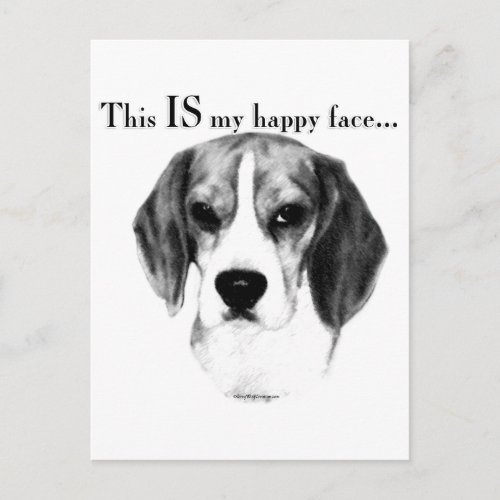 Beagle Happy Face Postcard