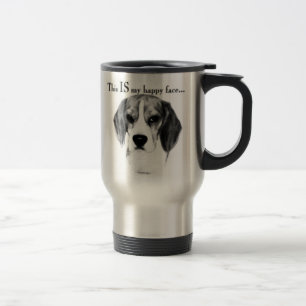 Beagle Happy Face Travel Mug