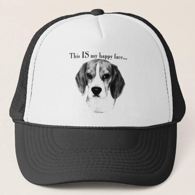 Beagle Happy Face Trucker Hat (Front)