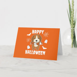 Beagle Happy Halloween Dog Costume Holiday Card