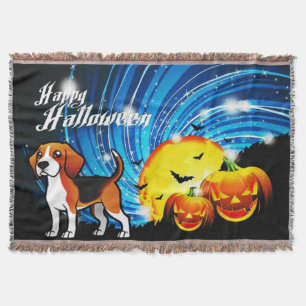 Beagle Happy Halloween Throw Blanket