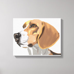 Beagle Head Portrait Canvas Print
