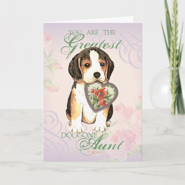Beagle Heart Aunt Card (Front)