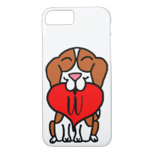 Beagle Heart Cartoon Monogram
