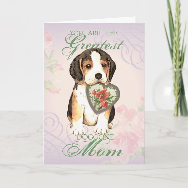 Beagle Heart Mom Card (Front)