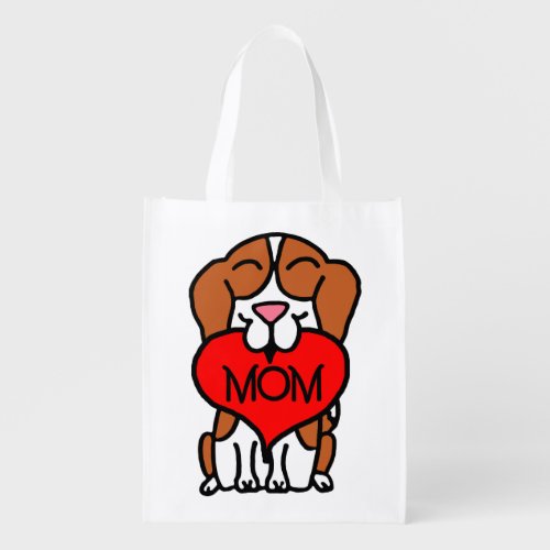 Beagle Heart Mom Grocery Bag