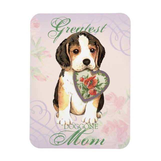 Beagle Heart Mom Magnet (Vertical)