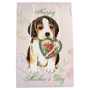 Beagle Heart Mom Medium Gift Bag