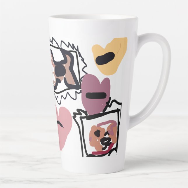 Beagle hearts  latte mug (Right)