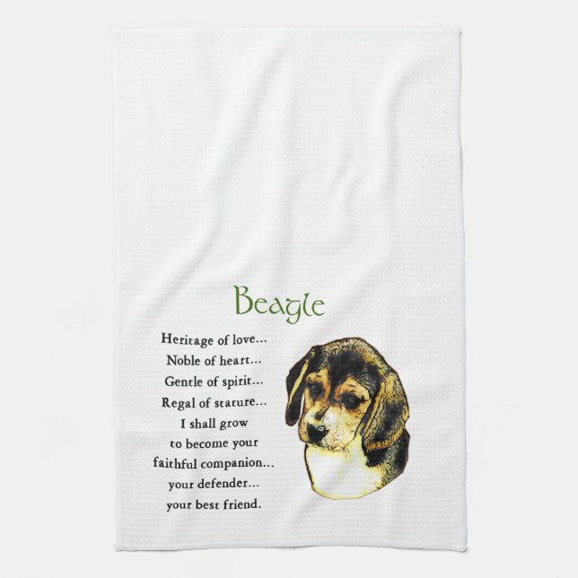 Beagle Heritage of Love Towel (Vertical)