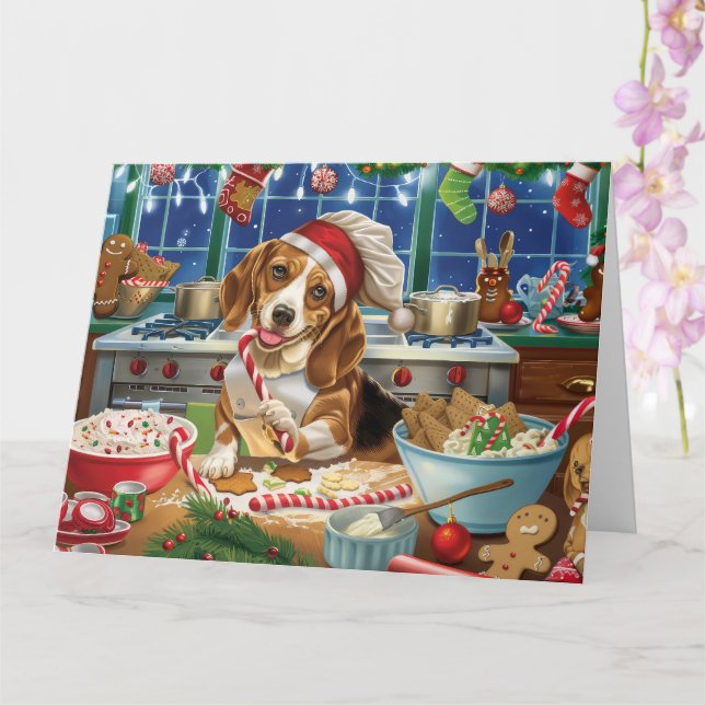 Beagle Holiday Baking: Festive Christmas Card (Orchid)