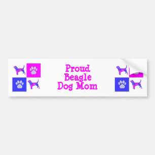 Beagle Hound Cute Dog & Paw P&B Best Mom Bumper Sticker