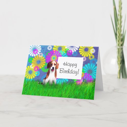 Beagle Hound Dog Happy Birthday Card