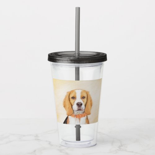 Beagle Hound Dog Painting Original Animal Art Acrylic Tumbler