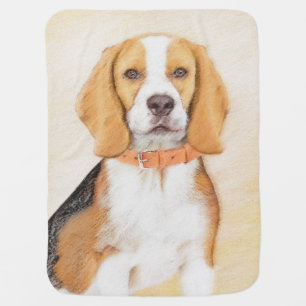 Beagle Hound Dog Painting Original Animal Art Baby Blanket