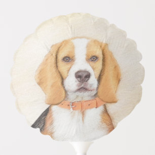 Beagle Hound Dog Painting Original Animal Art Balloon