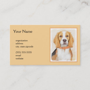 Beagle Hound Dog Painting Original Animal Art Business Card