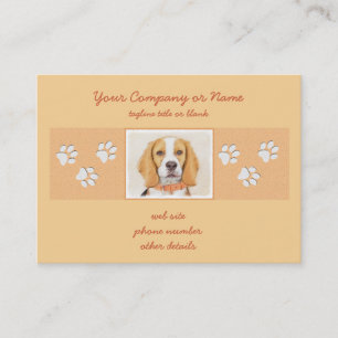 Beagle Hound Dog Painting Original Animal Art Business Card