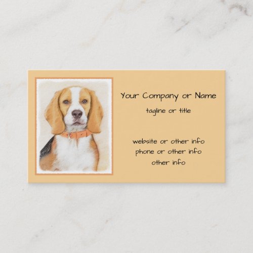 Beagle Hound Dog Painting Original Animal Art Business Card