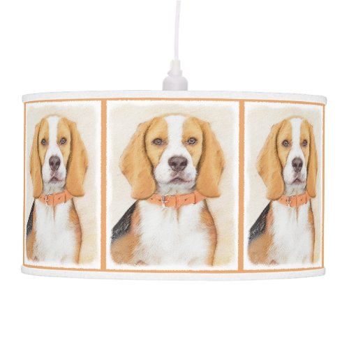 Beagle Hound Dog Painting Original Animal Art Ceiling Lamp