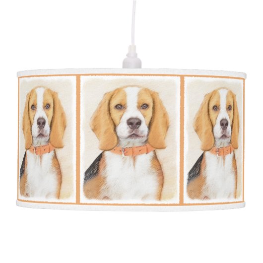 Beagle Hound Dog Painting Original Animal Art Ceiling Lamp (Front)