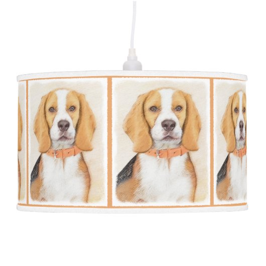 Beagle Hound Dog Painting Original Animal Art Ceiling Lamp (Right)