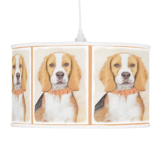 Beagle Hound Dog Painting Original Animal Art Ceiling Lamp (Back)
