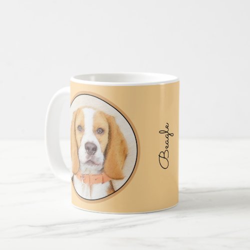 Beagle Hound Dog Painting Original Animal Art Coffee Mug