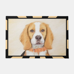 Beagle Hound Dog Painting Original Animal Art Doormat