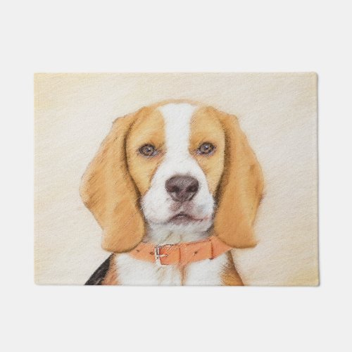 Beagle Hound Dog Painting Original Animal Art Doormat