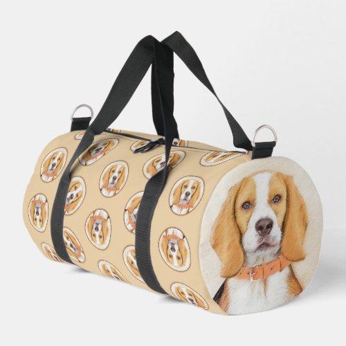 Beagle Hound Dog Painting Original Animal Art Duffle Bag