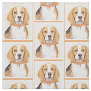 Beagle Hound Dog Painting Original Animal Art Fabric