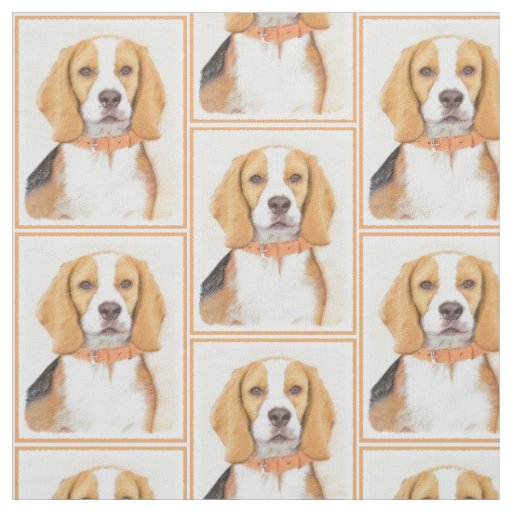 Beagle Hound Dog Painting Original Animal Art Fabric