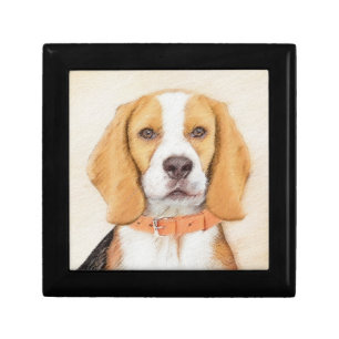 Beagle Hound Dog Painting Original Animal Art Gift Box