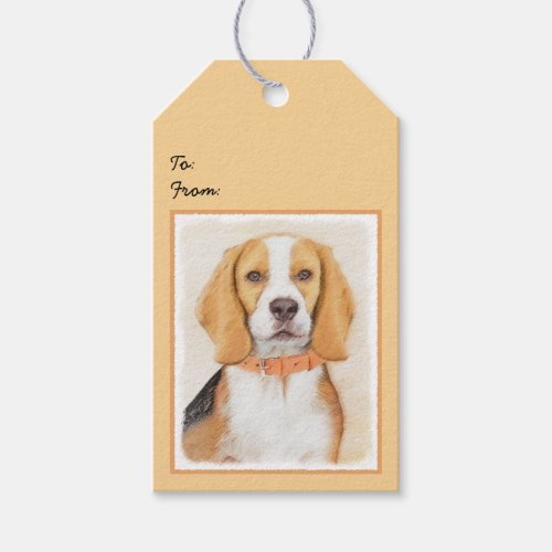 Beagle Hound Dog Painting Original Animal Art Gift Tags