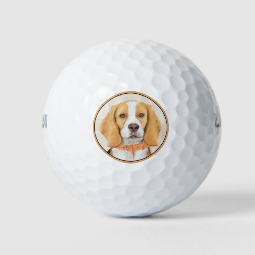 Beagle Hound Dog Painting Original Animal Art Golf Balls