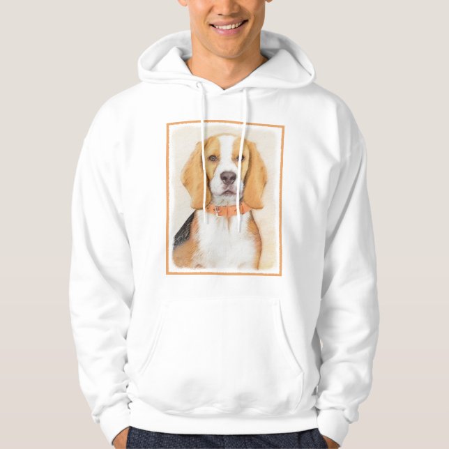 Beagle Hound Dog Painting Original Animal Art Hoodie (Front)