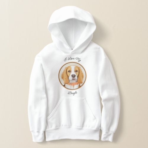 Beagle Hound Dog Painting Original Animal Art Hoodie