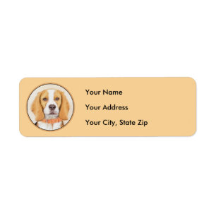 Beagle Hound Dog Painting Original Animal Art Label
