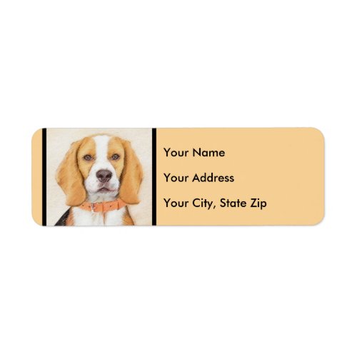 Beagle Hound Dog Painting Original Animal Art Label