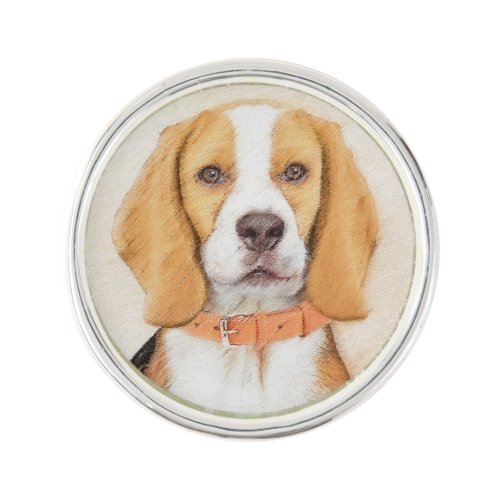 Beagle Hound Dog Painting Original Animal Art Lapel Pin