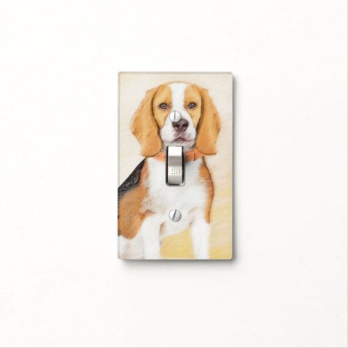 Beagle Hound Dog Painting Original Animal Art Light Switch Cover