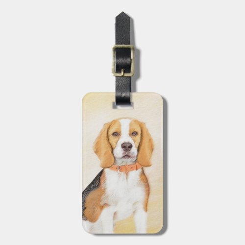 Beagle Hound Dog Painting Original Animal Art Luggage Tag