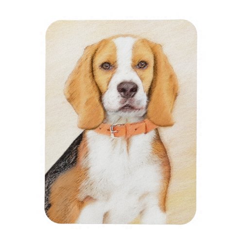 Beagle Hound Dog Painting Original Animal Art Magnet