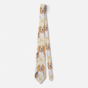 Beagle Hound Dog Painting Original Animal Art Neck Tie
