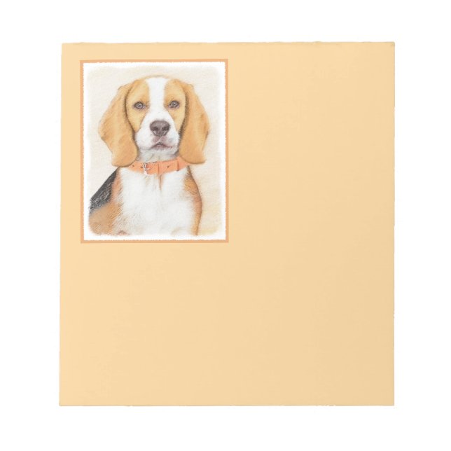 Beagle Hound Dog Painting Original Animal Art Notepad (Front)