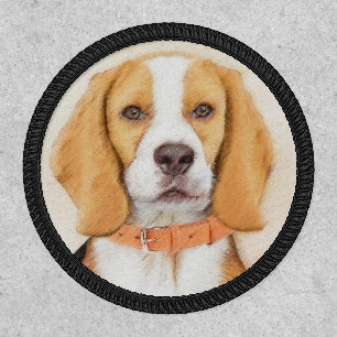 Beagle Hound Dog Painting Original Animal Art Patch