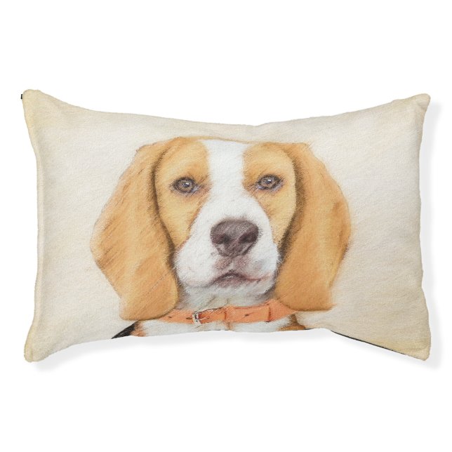 Beagle Hound Dog Painting Original Animal Art Pet Bed (Front)