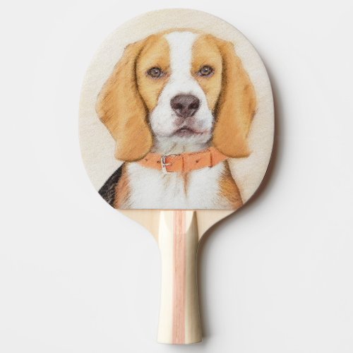 Beagle Hound Dog Painting Original Animal Art Ping Pong Paddle
